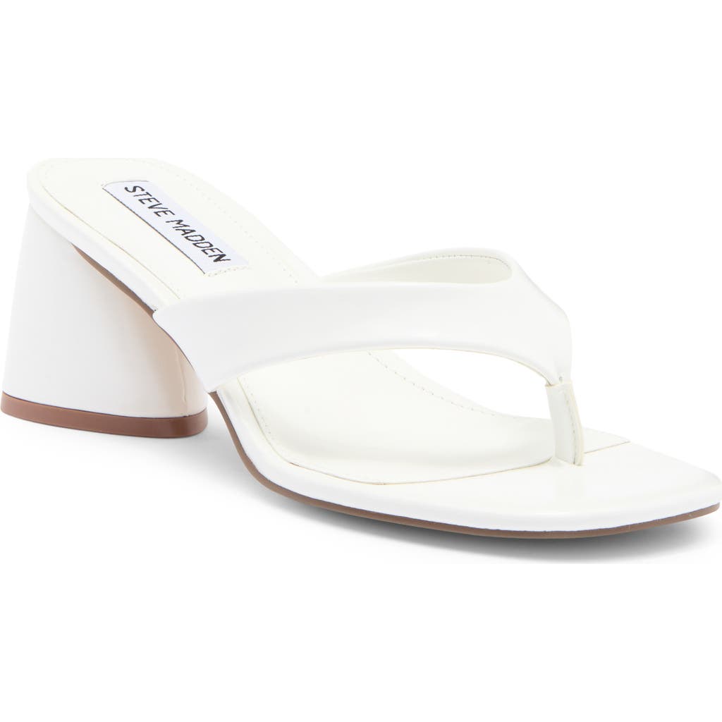 Steve Madden Kitana Block Heel Slide Sandal In White