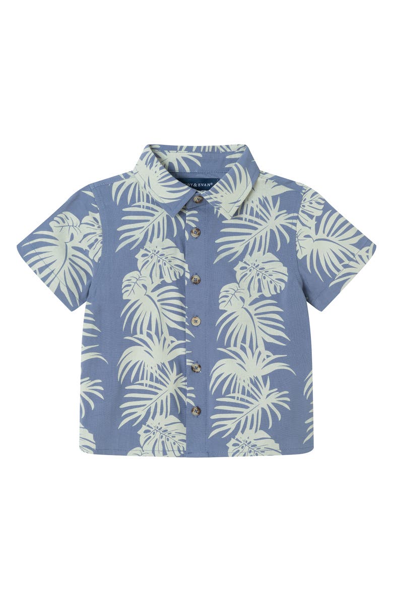 Andy & Evan Button-Up Shirt & Shorts Set, Alternate, color, Blue