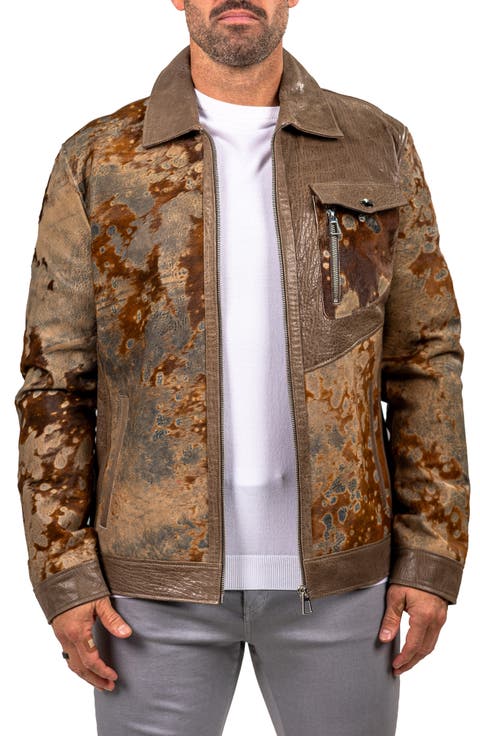 Leather & Genuine Calf Hair Jacket