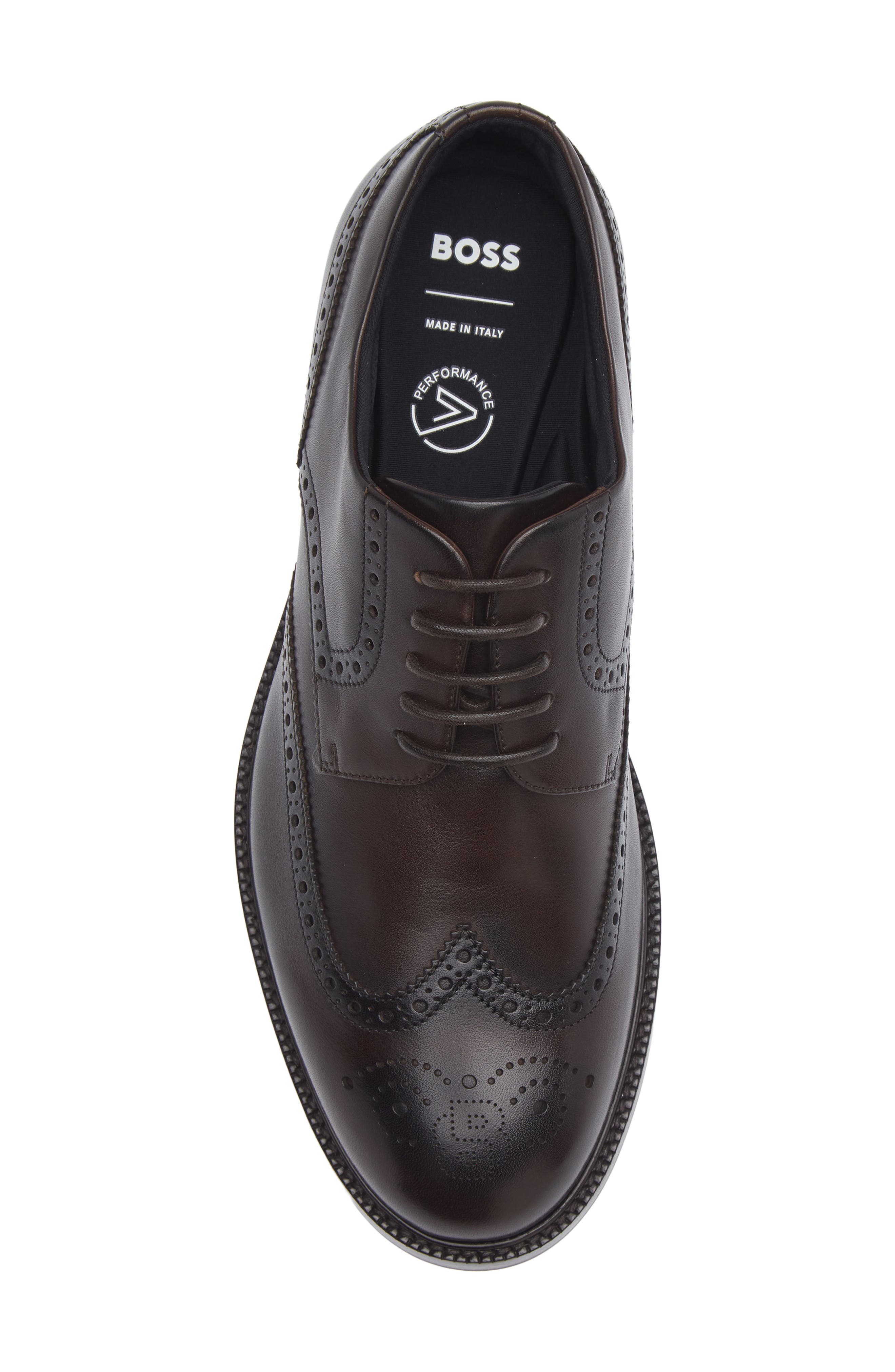 BOSS Dressletic Wingtip Derby, Alternate, color, Dark Brown