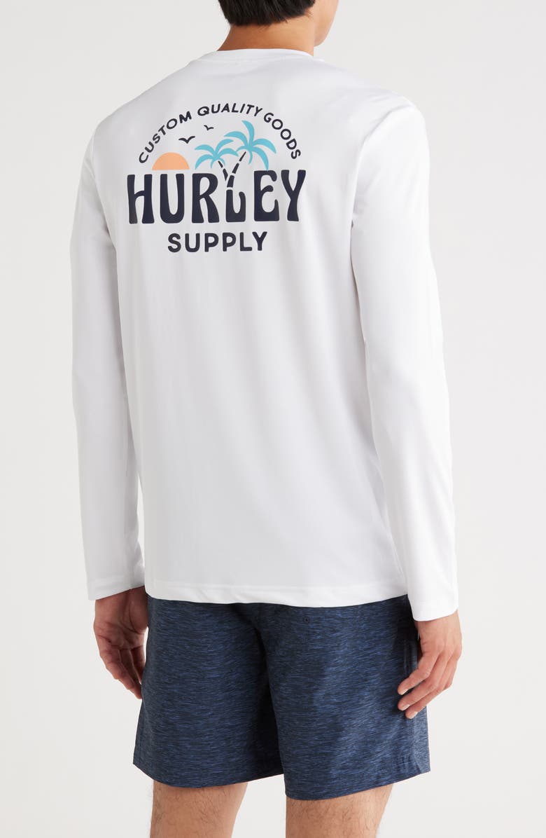Hurley Double Palm Sunshirt, Alternate, color, White Traditional