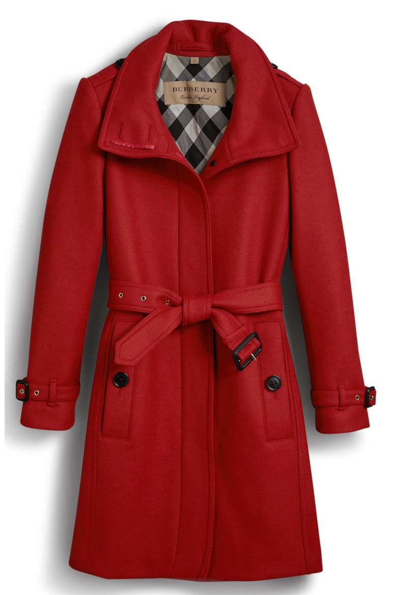 Gibbsmoore Funnel Collar Trench Coat, Alternate, color, DAMSON RED