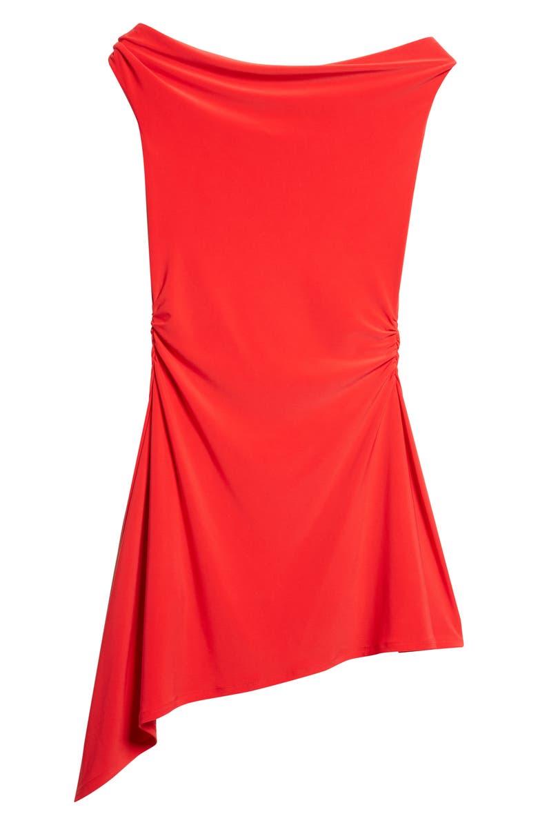 Sandy Liang Riverton Asymmetric Jersey Minidress, Alternate, color, Red