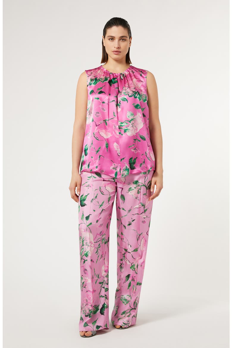 Maremma Silk Twill Straight Leg Trousers, Alternate, color, PINK