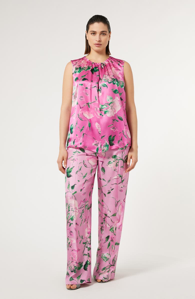 Marina Rinaldi Maremma Silk Twill Straight Leg Trousers, Alternate, color, 