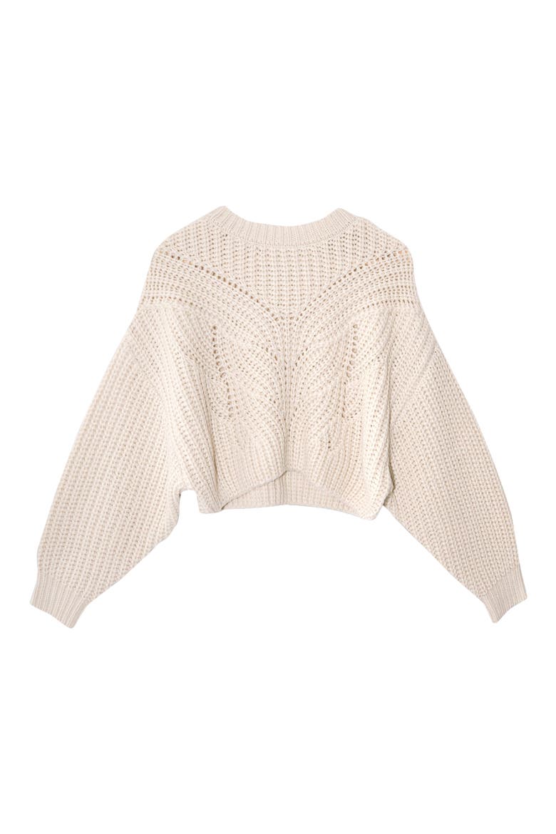 Butterfly Super Crop Sweater, Alternate, color, IVORY