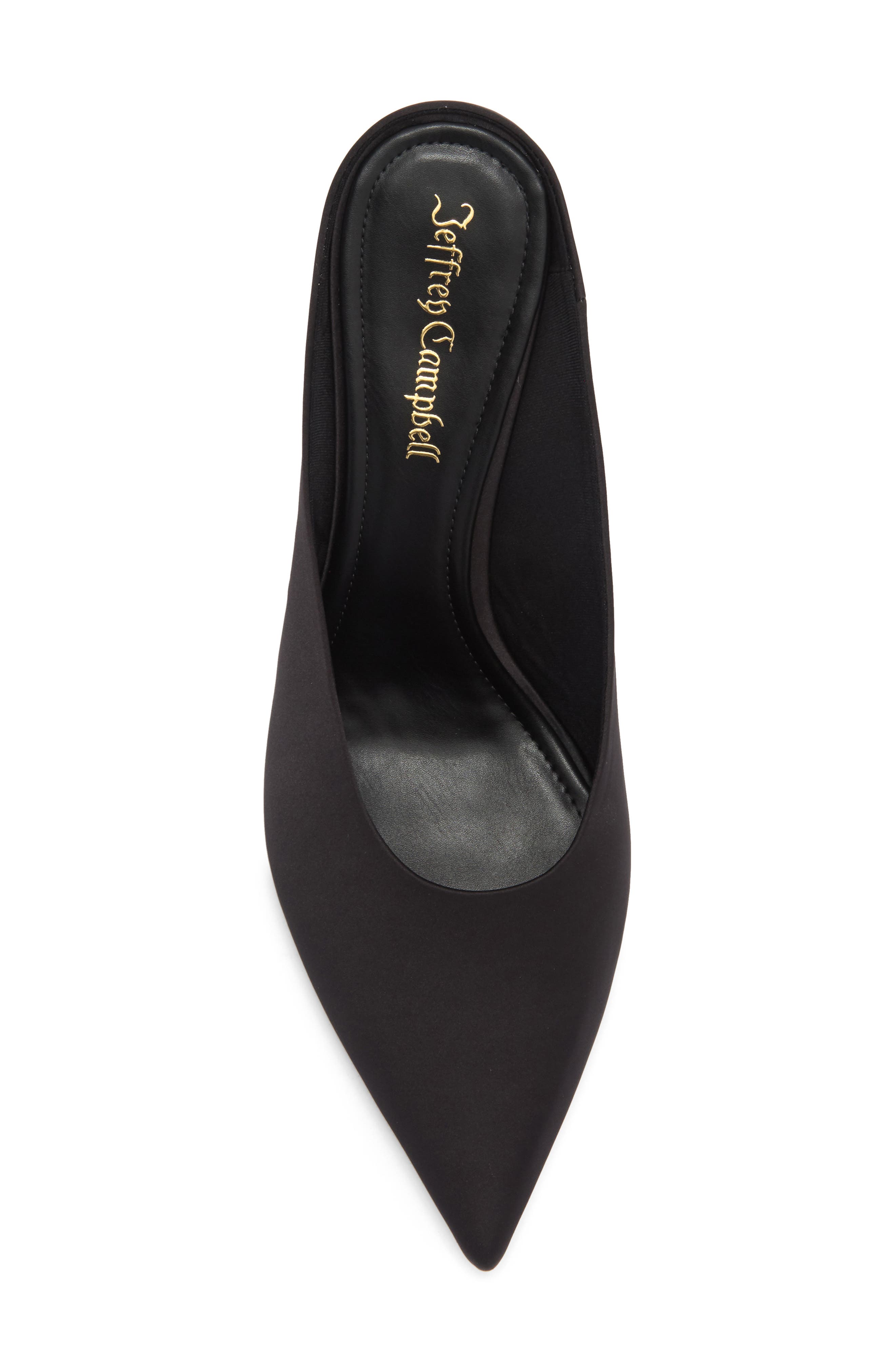 Jeffrey Campbell Ecoute Pointed Toe Mule, Alternate, color, Black Satin