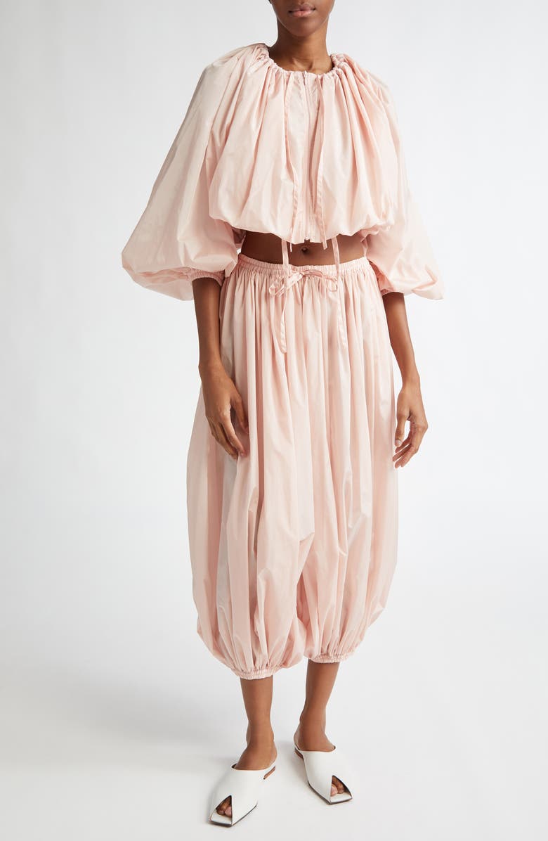 Alaïa Balloon Crop Taffeta Jacket, Alternate, color, 