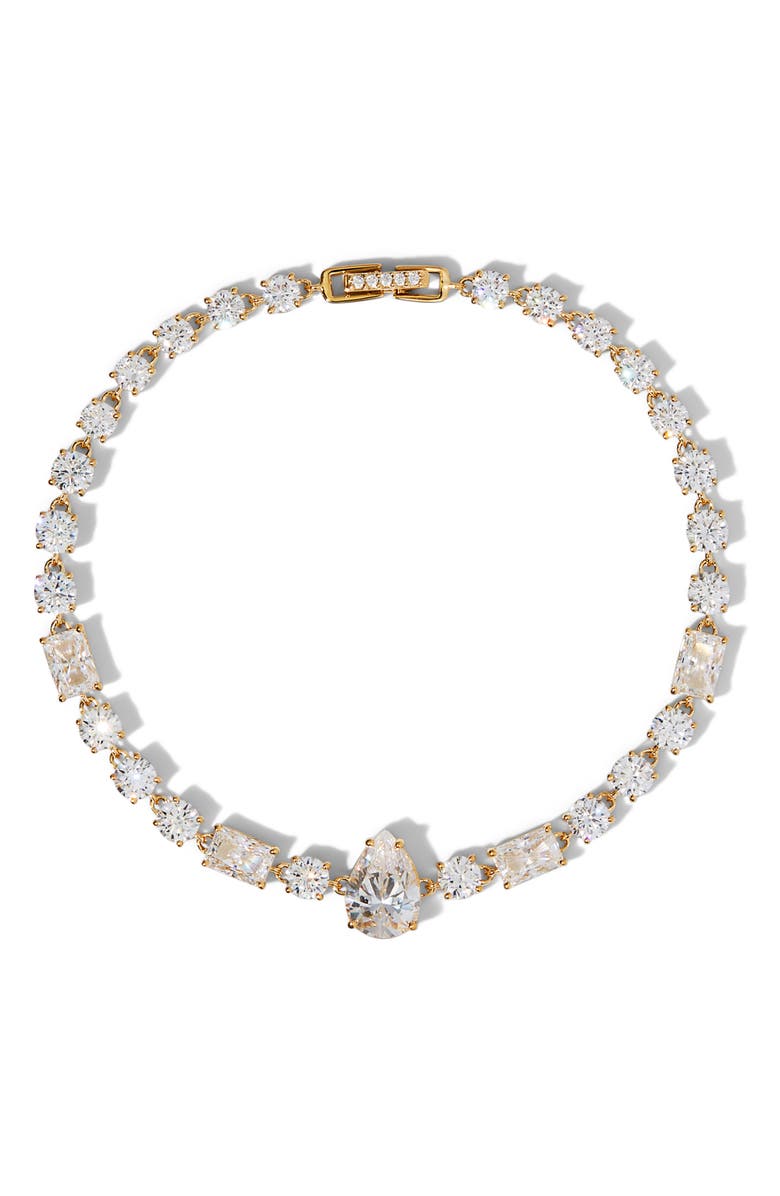 Nadri Everleigh Cubic Zirconia Line Bracelet, Main, color, Gold