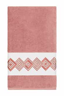 Linum Home Textiles Noah Embellished Bath Towel - Tea Rose