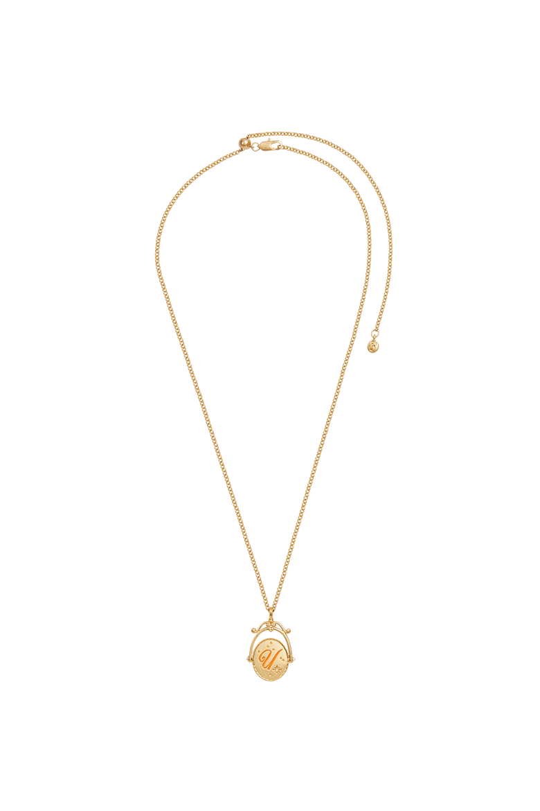 U Initial Ursinia Gold Spinner Chain Necklace, Alternate, color, Gold