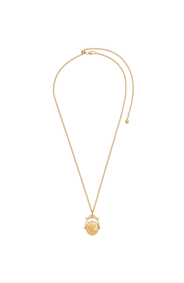 Fable England U Initial Ursinia Gold Spinner Chain Necklace, Alternate, color, Gold