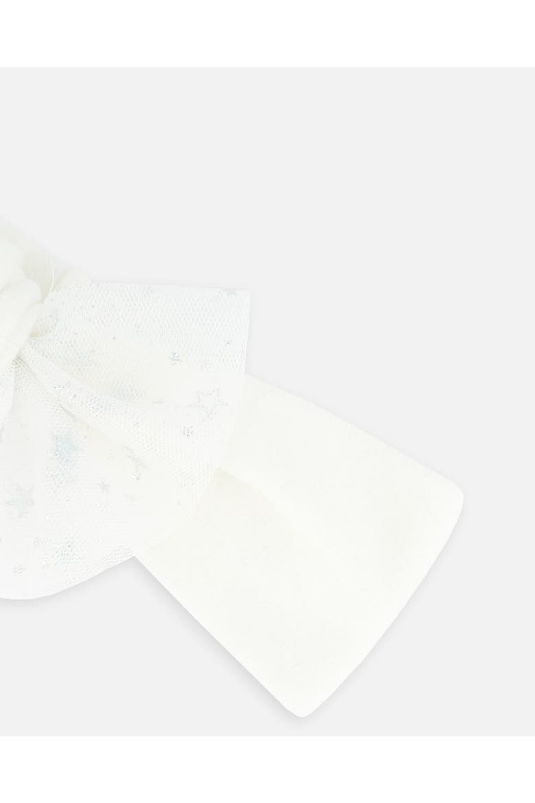 Girl's Headband With Glittering Tulle Bow Off White, Alternate, color, Off White