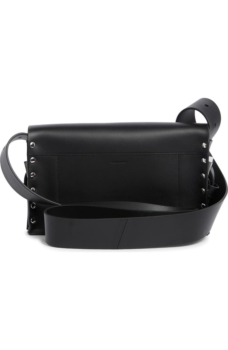 AllSaints Miro Leather Satchel, Alternate, color, Black