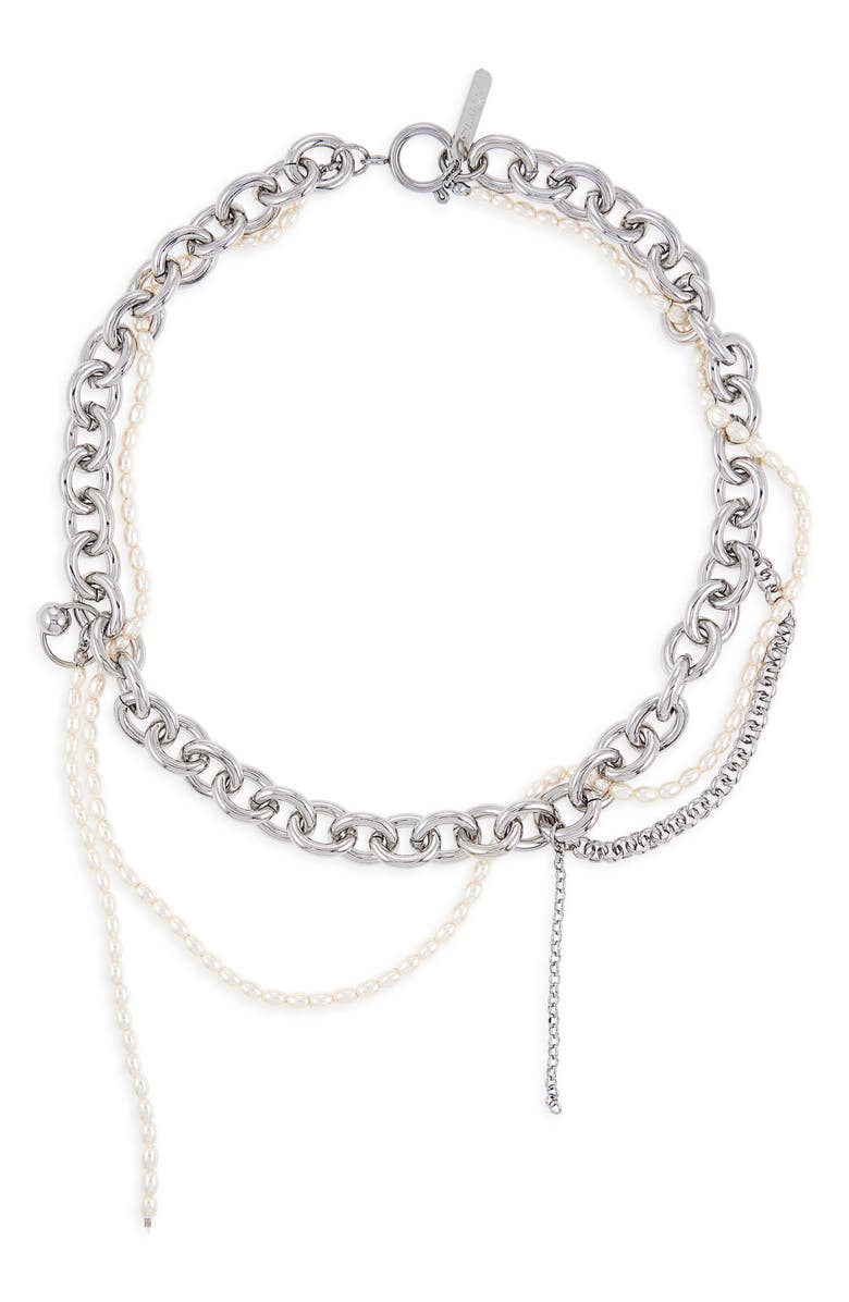 Justine Clenquet Salem Choker Necklace, Main, color, Palladium