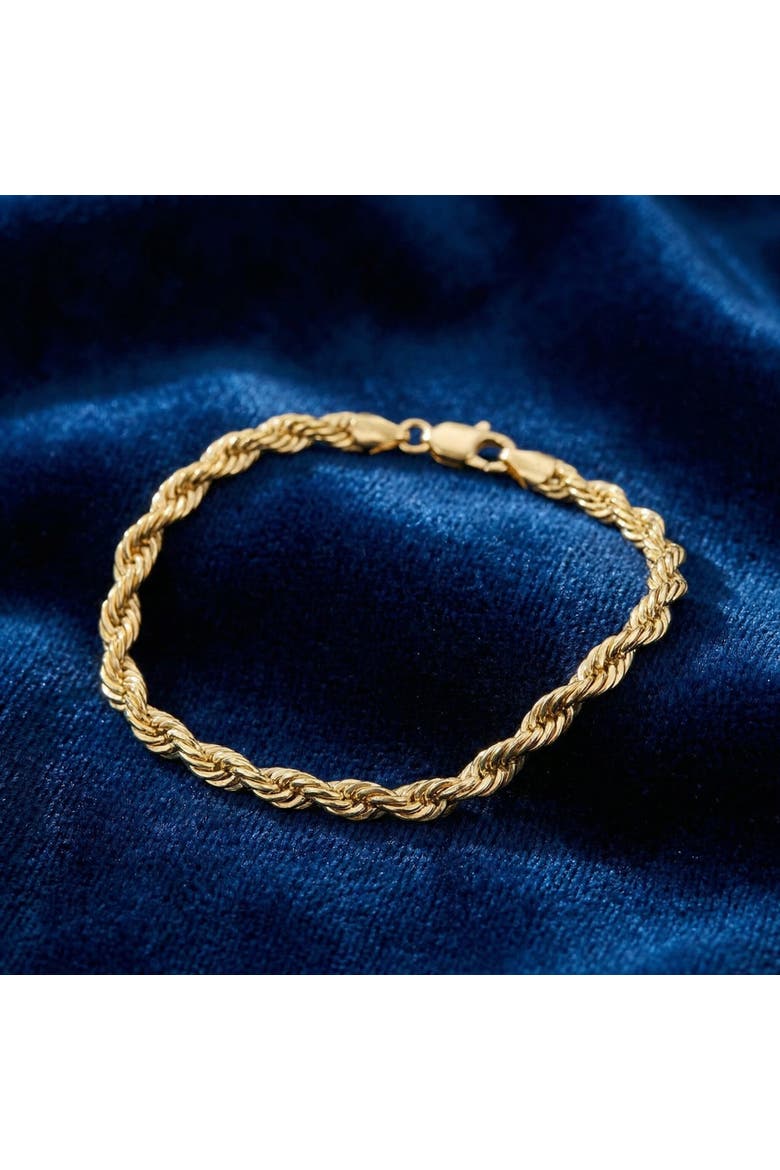 10k Gold 3.2mm Semi Solid Rope Chain Bracelet, Alternate, color, 10k Yellow Gold