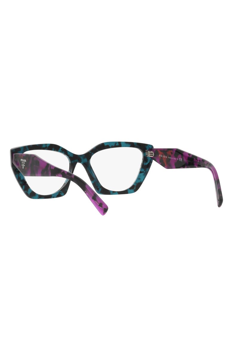 Prada 54mm Cat Eye Optical Glasses, Alternate, color, Teal