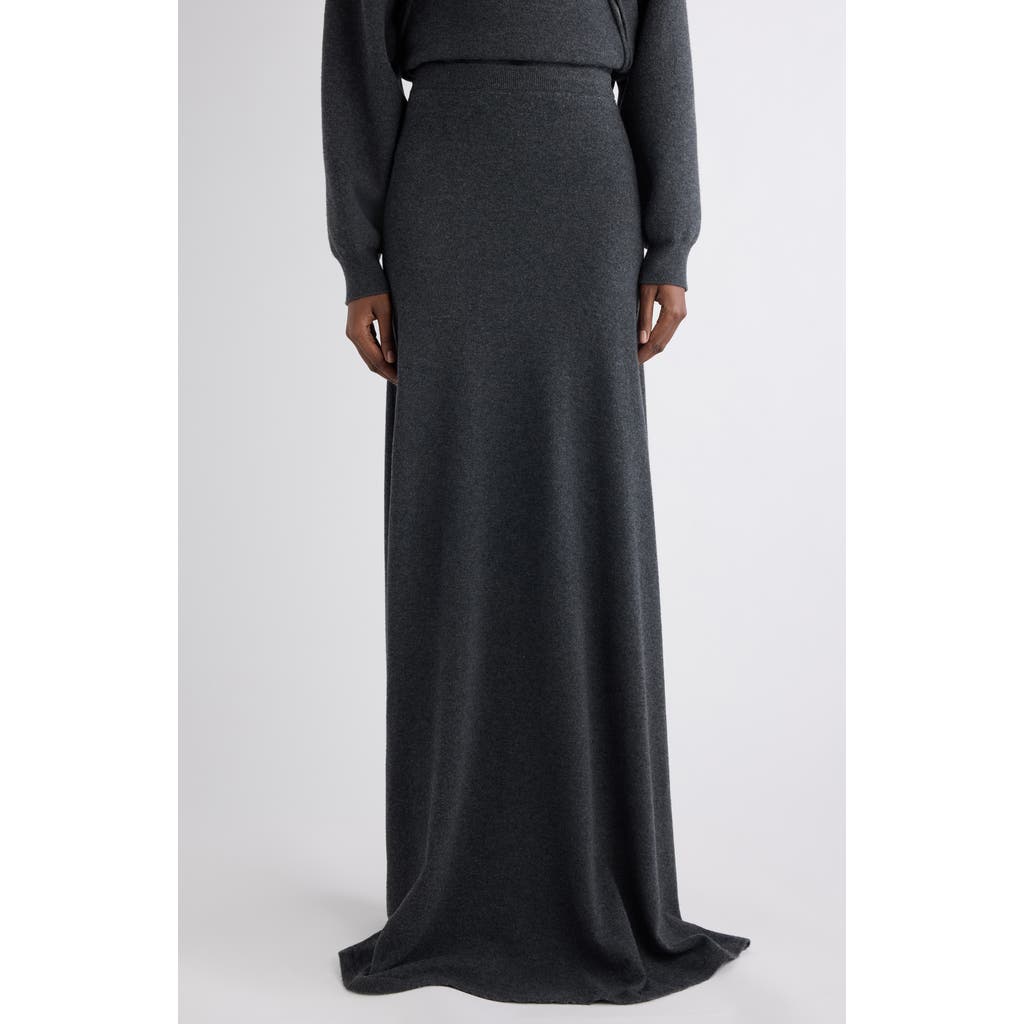 Balenciaga Wool Maxi Sweater Skirt In Gray