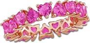 DELMAR Lab Grown Pink Sapphire Heart Eternity Ring