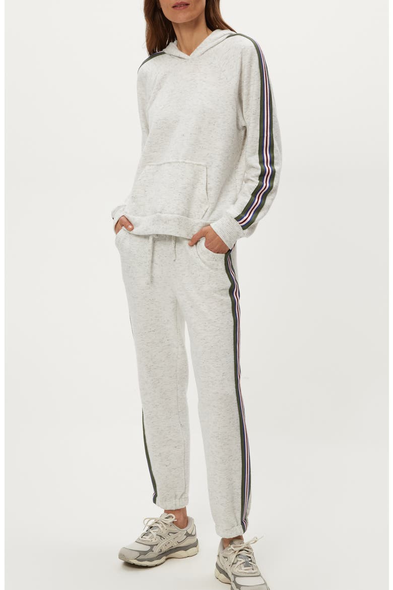 Latoya Stripe Accent Hoodie, Alternate, color, CHALK