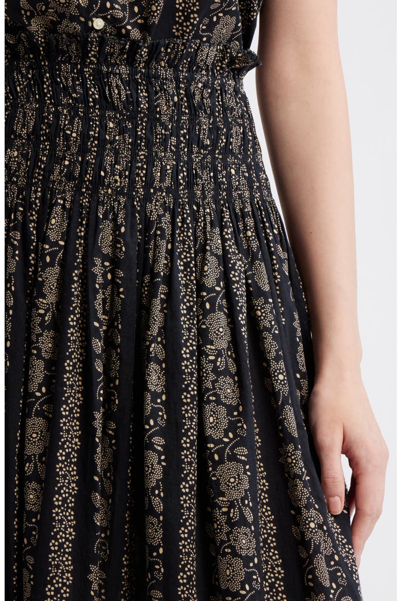 The Canary Print Midi Skirt, Alternate, color, BLACK AND CREAM TOKEN FLORAL