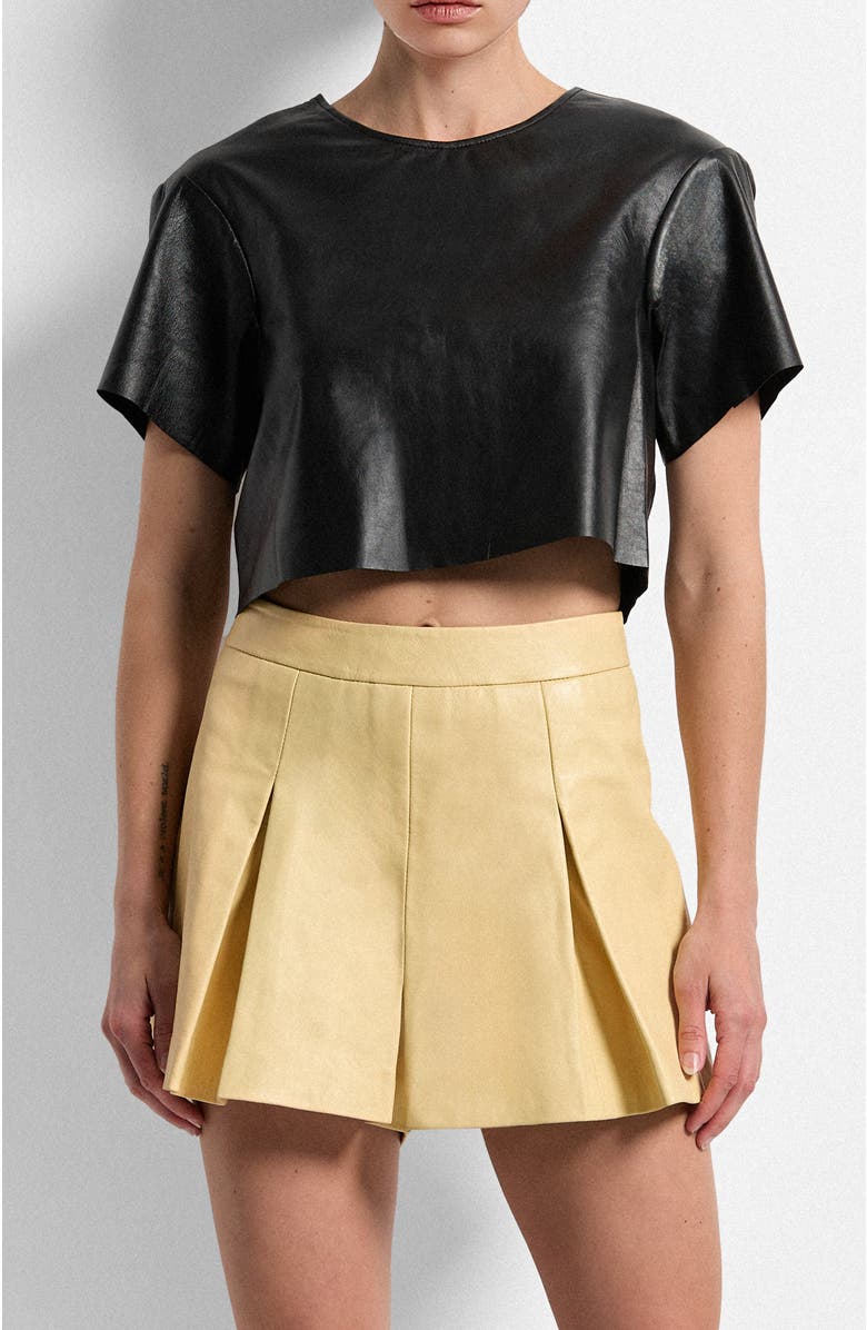 AS by DF Willow Leather Skorts, Alternate, color, Butter