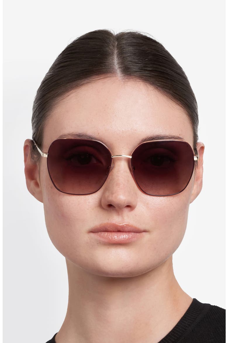 59mm Square Sunglasses, Alternate, color, RASPBERRY/ BROWN SF