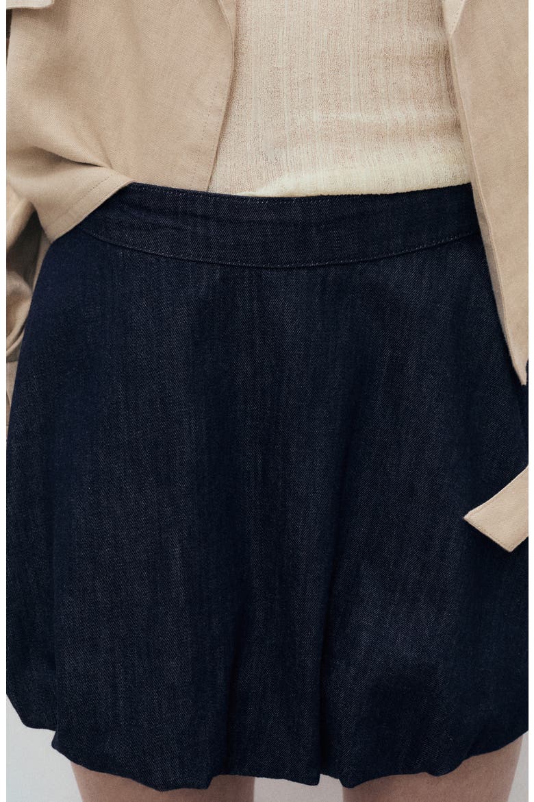 Bubble Hem Denim Miniskirt, Alternate, color, OPEN BLUE