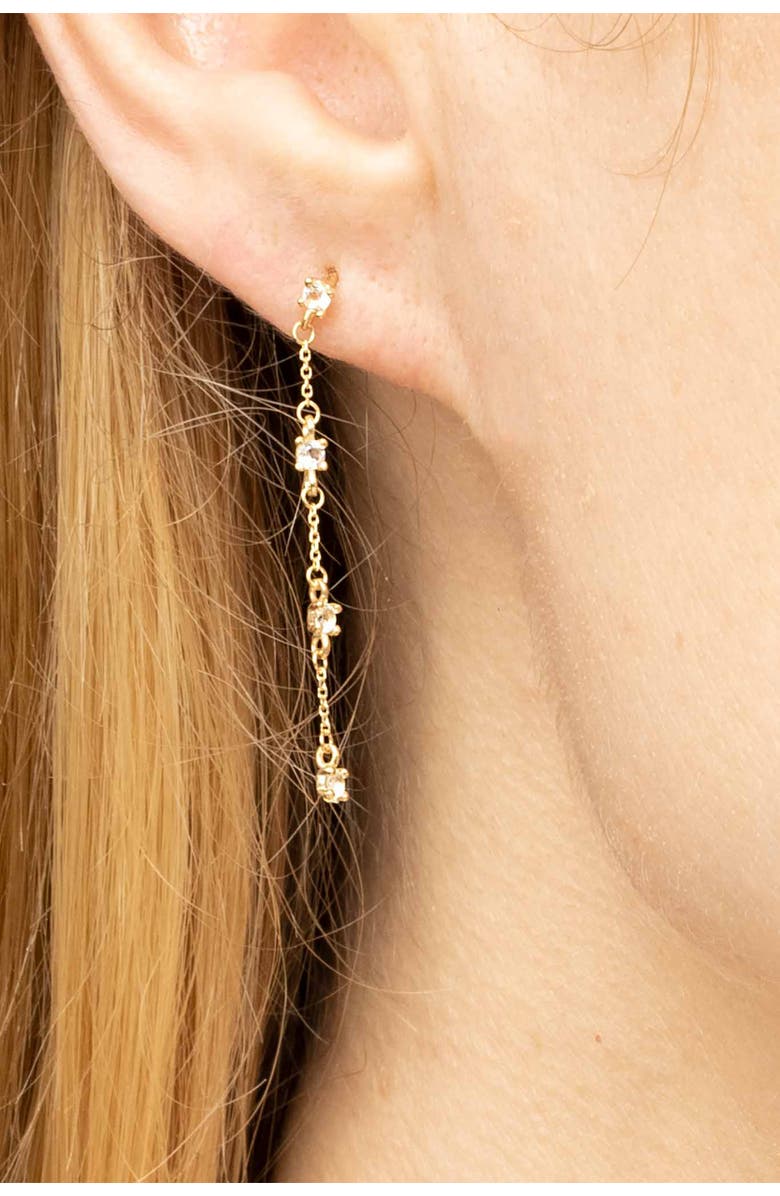 Oradina 14K Yellow Gold Seeing Sparks Drop Earrings, Alternate, color, Yellow Gold