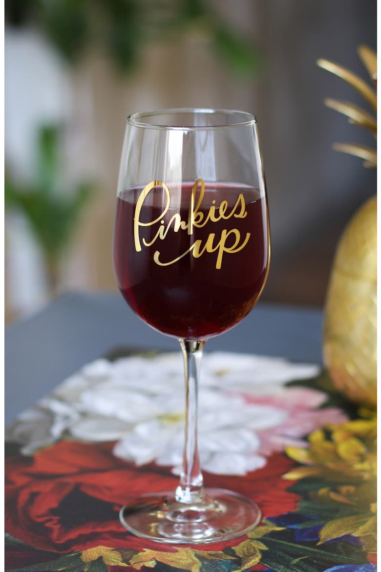'Pinkies Up' Wine Glass, Alternate, color, GOLD