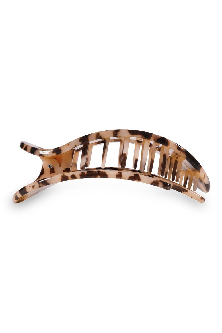 Large Flat Round Hair Clip, Alternate, color, BLONDE TORTOISE
