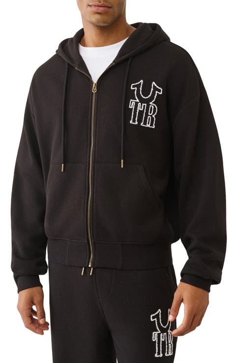Rib Stitch Boxy Fit Zip Hoodie