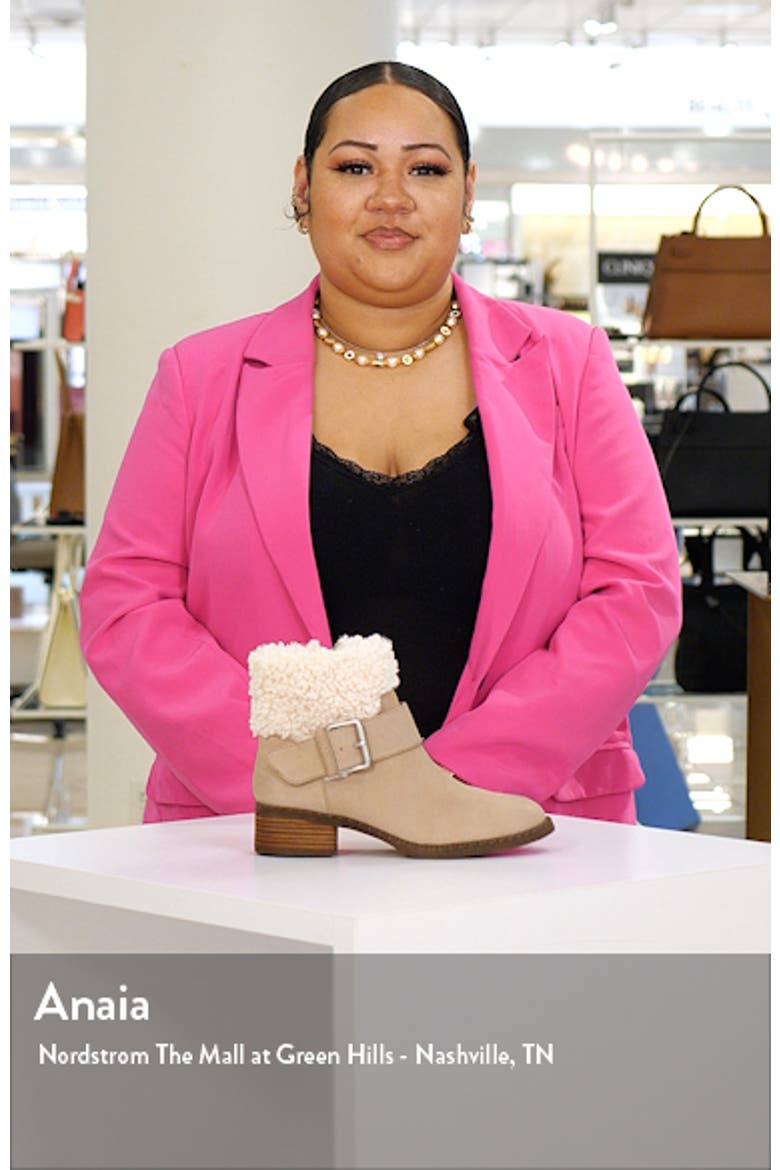 Slit Faux Shearling Moto Bootie video
