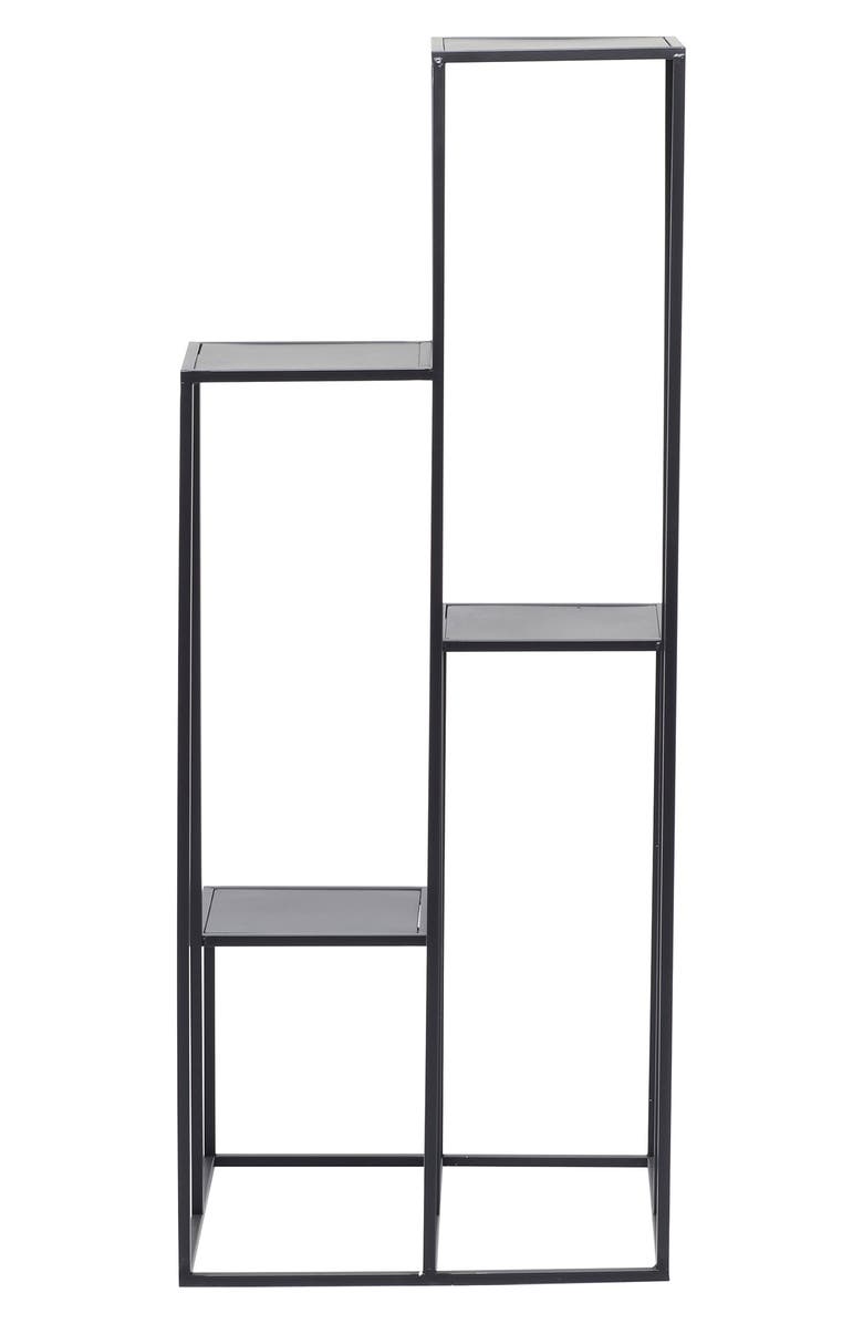 GINGER BIRCH STUDIO Black Metal 4-Tier Plant Stand, Alternate, color,