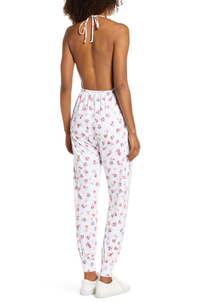 Sun Salutation Halter Jumpsuit, Alternate, color, DITSY BLOS