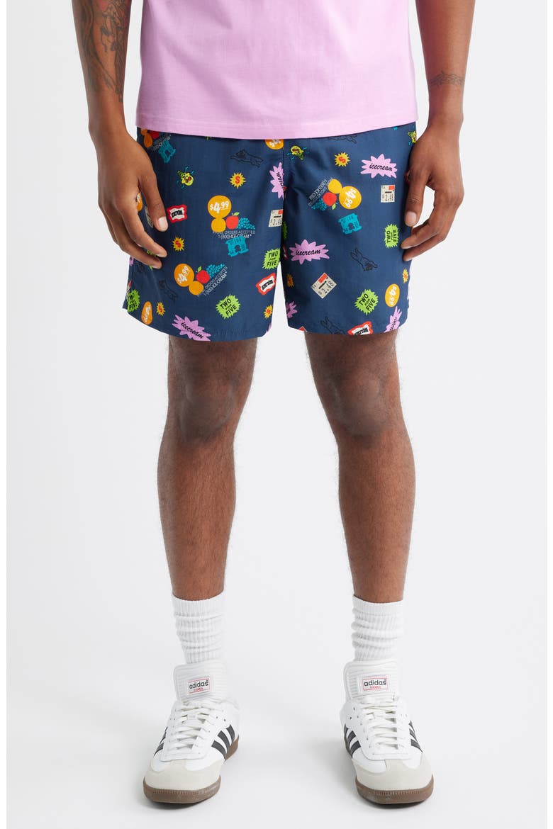 Scatter Graphic Nylon Shorts, Main, color, SARGASSO S