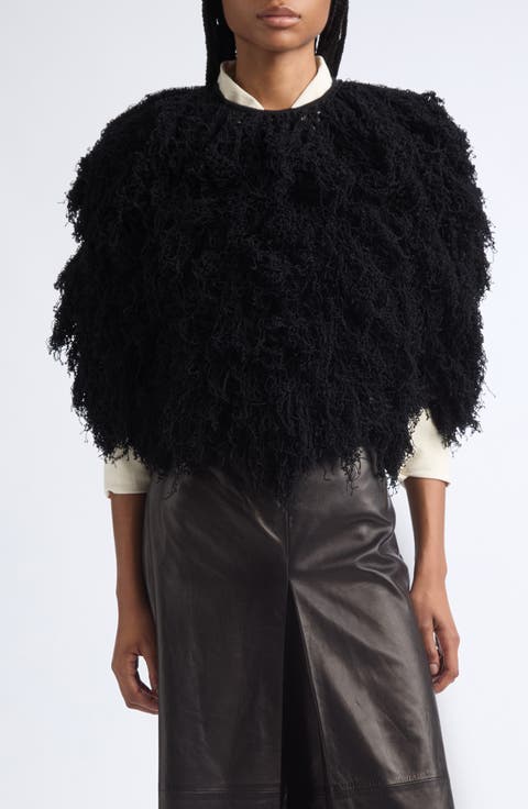 Curly Cropped Merino Wool Pullover
