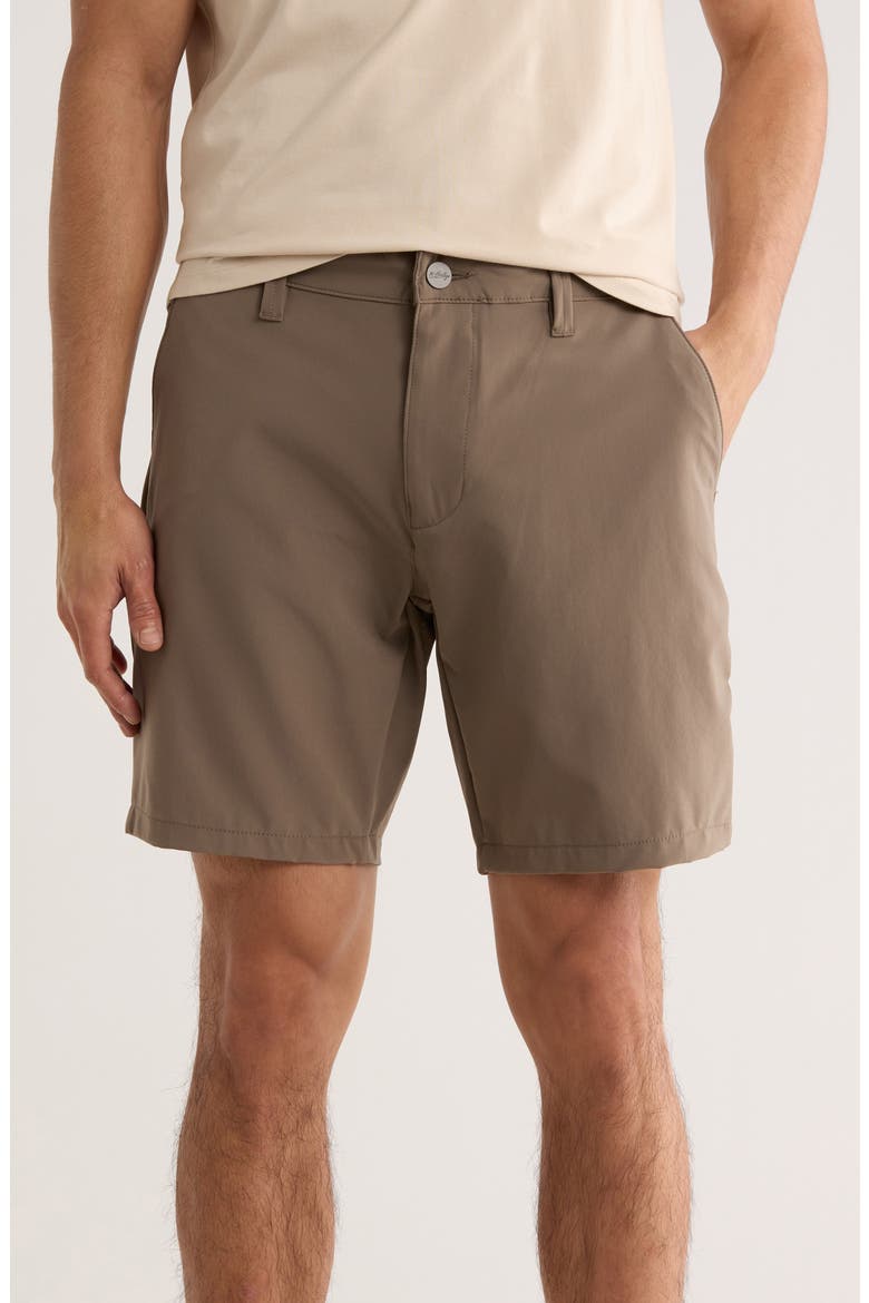 Arizona Commuter Luxe Slim Fit Flat Front Chino Shorts, Main, color, TAUPE COMMUTER LUXE