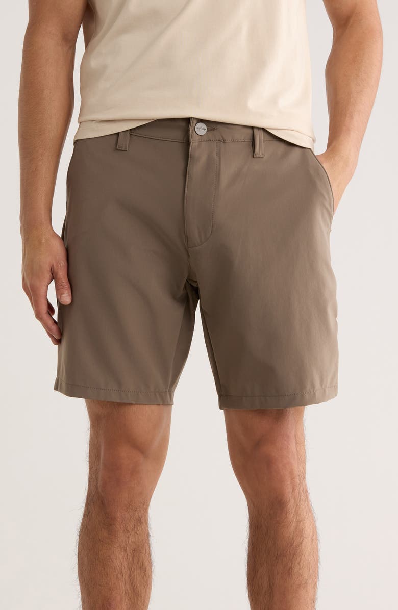34 Heritage Arizona Commuter Luxe Slim Fit Flat Front Chino Shorts, Main, color, Taupe Commuter Luxe