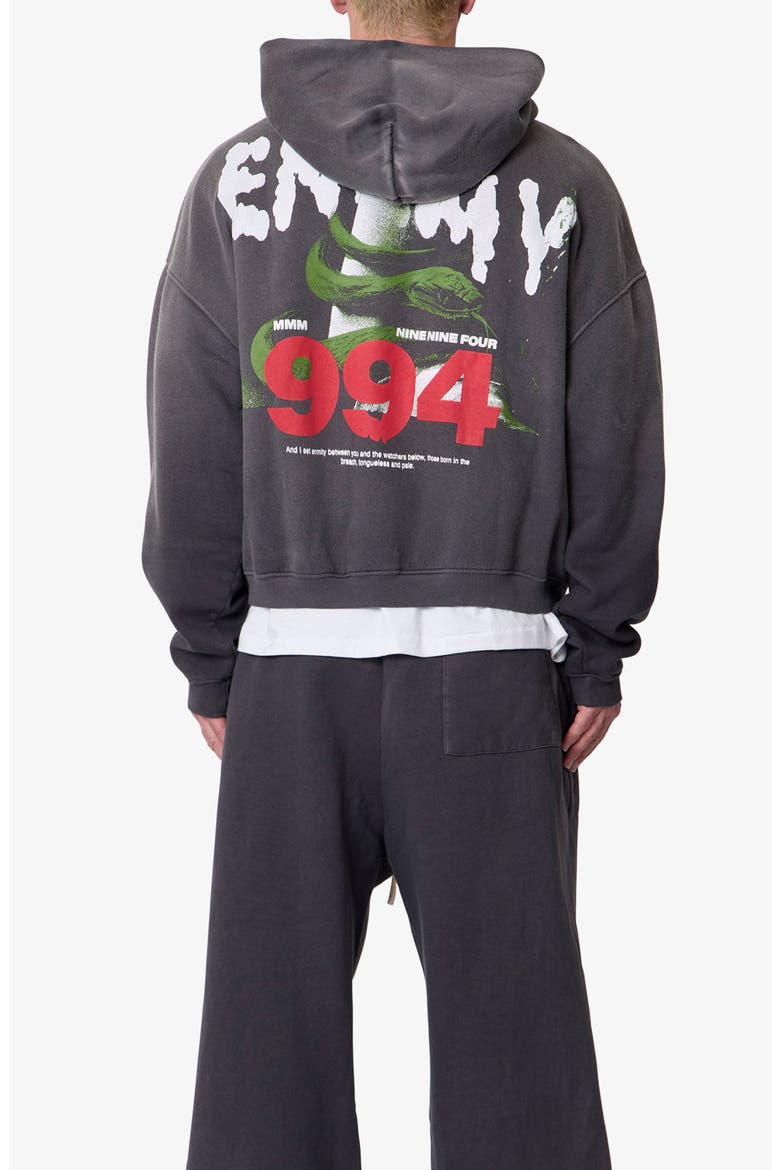 Enemy Oversize Cotton Pullover Hoodie, Alternate, color, WASHED BLACK