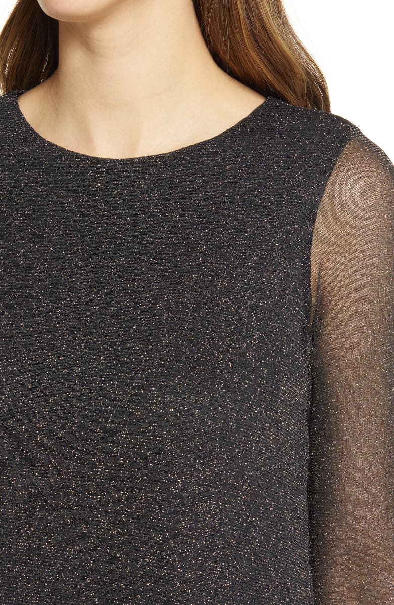 Lilly Pulitzer<sup>®</sup> Ophelia Glitter Onyx Long Sleeve Swing Dress, Alternate, color, 