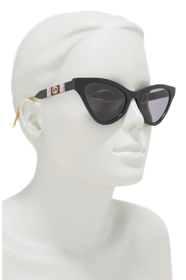 64mm Cat Eye Sunglasses, Alternate, color, BLACK