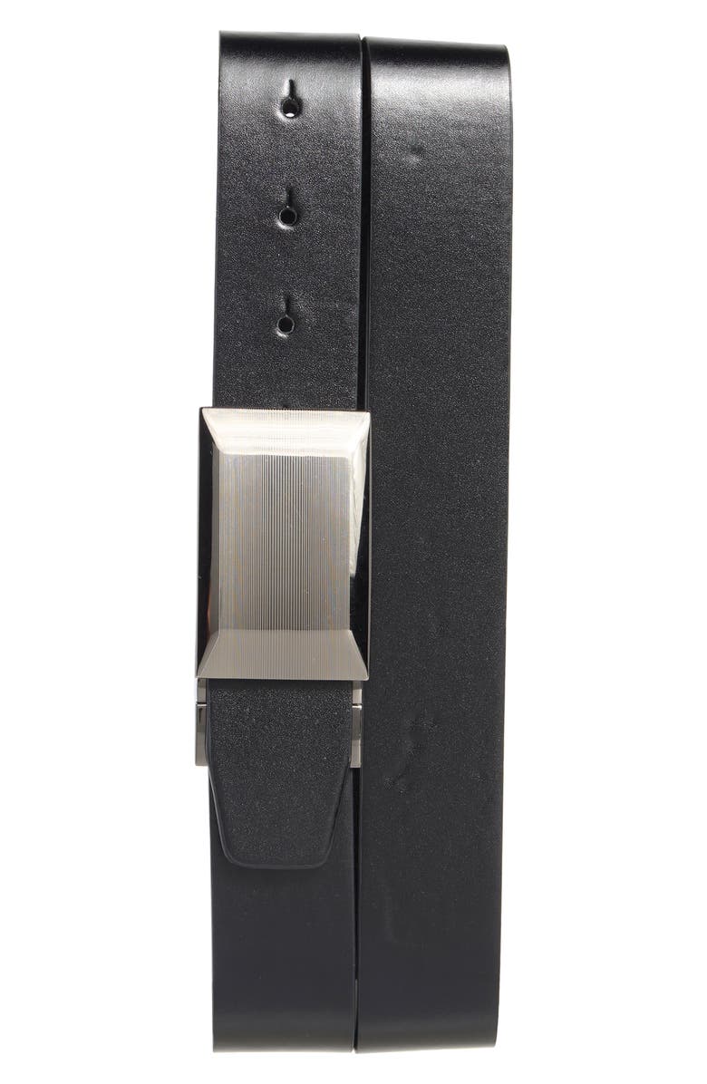 Steve Madden Plaque Reversible Leather Belt, Main, color, Black/ Brown
