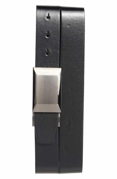 Steve Madden Plaque Reversible Leather Belt