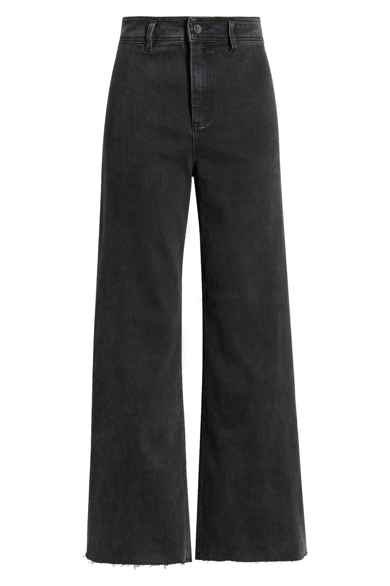 Holiday High Waist Wide Leg Jeans, Alternate, color, WASHED BLACK