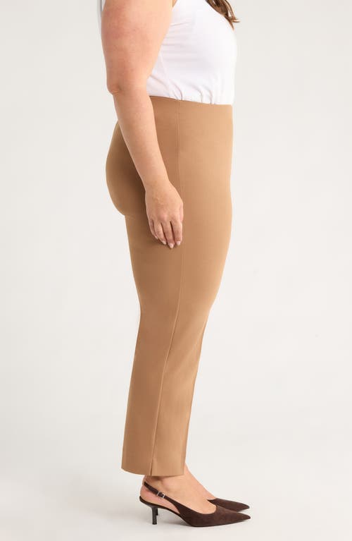 Anne Klein Hollywood High Waist Ankle Pull-on Pants In Brown