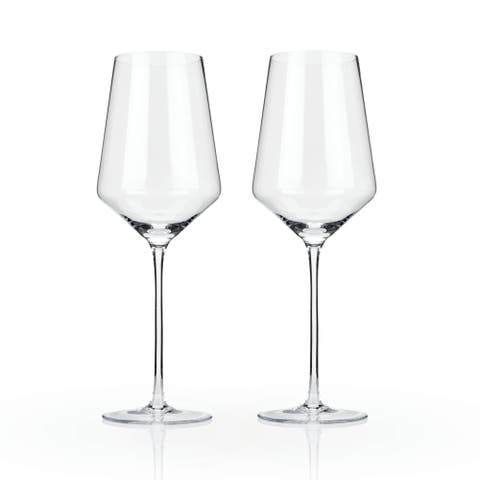Raye Crystal Angled Bordeaux Glasses Set of 2