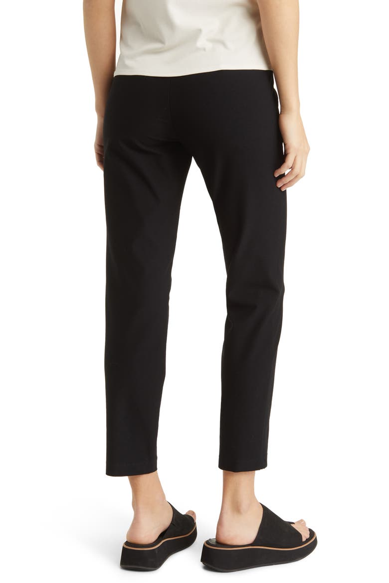 Stretch Crepe Slim Ankle Pants, Alternate, color, BLACK