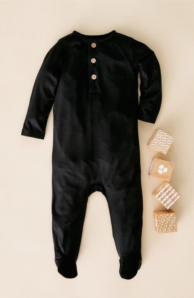 Branch & Twig Button-Up Jersey Footie, Alternate, color, 