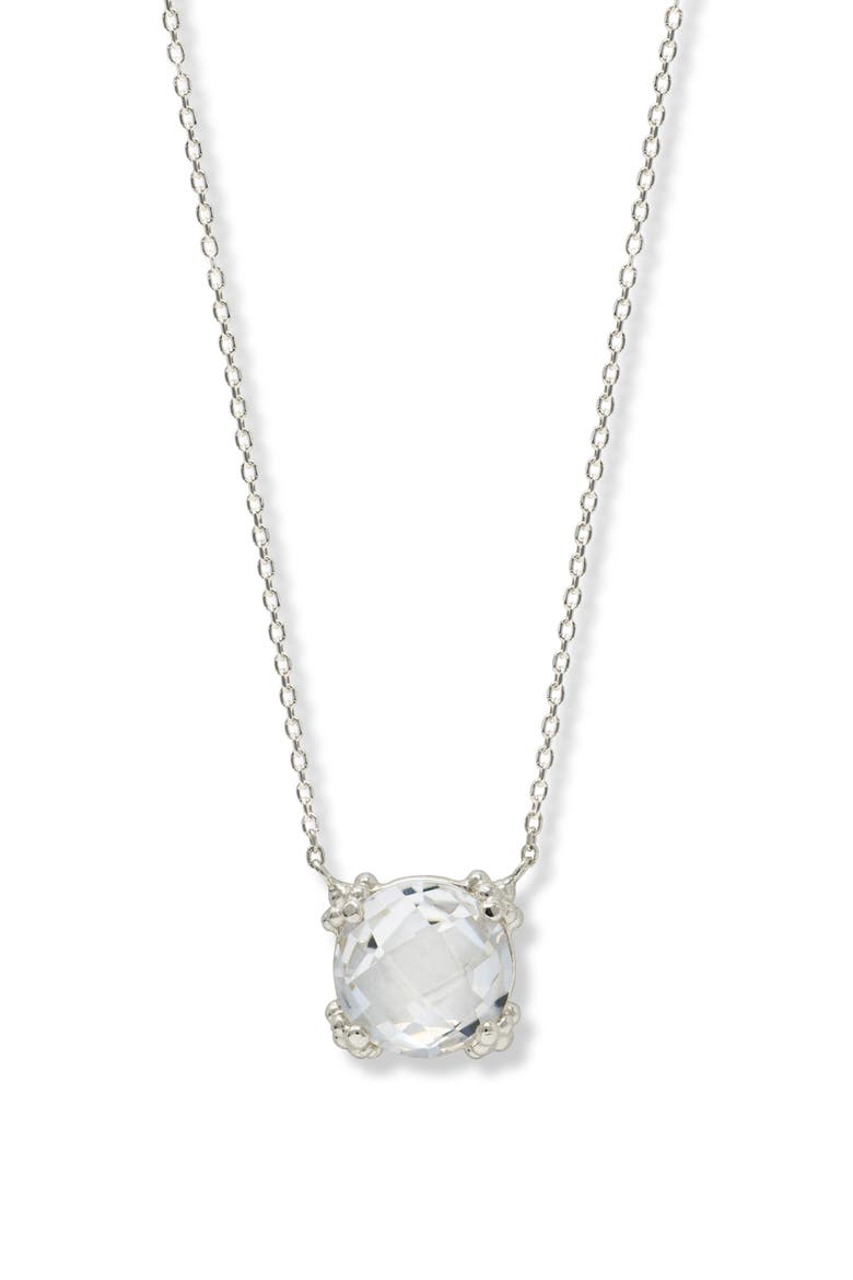 Dew Drop Cluster Topaz Pendant Necklace, Main, color, WHITE TOPAZ
